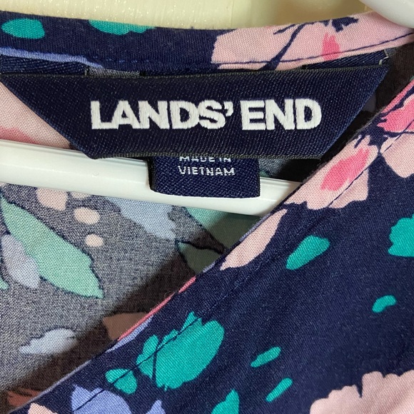 Lands’ End Trendy Style Tie Front Floral Dress Girl’s Size M V-Neck - Picture 4 of 6